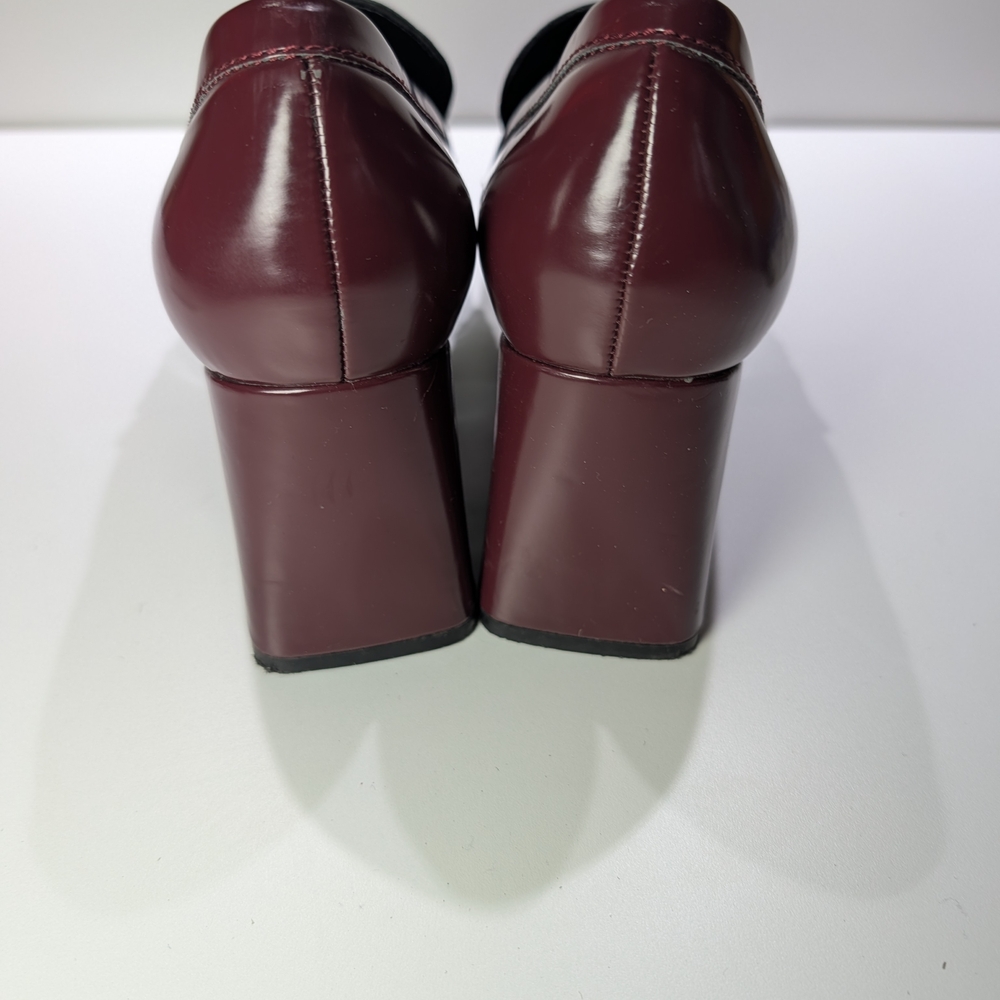 Nine West Women's Burgundy Patent Penny Loafers Man Made Materials - Picture 3 of 5